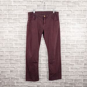 David Mayer Naman Men's slim Denim Jeans in Burgundy Size 52 36w